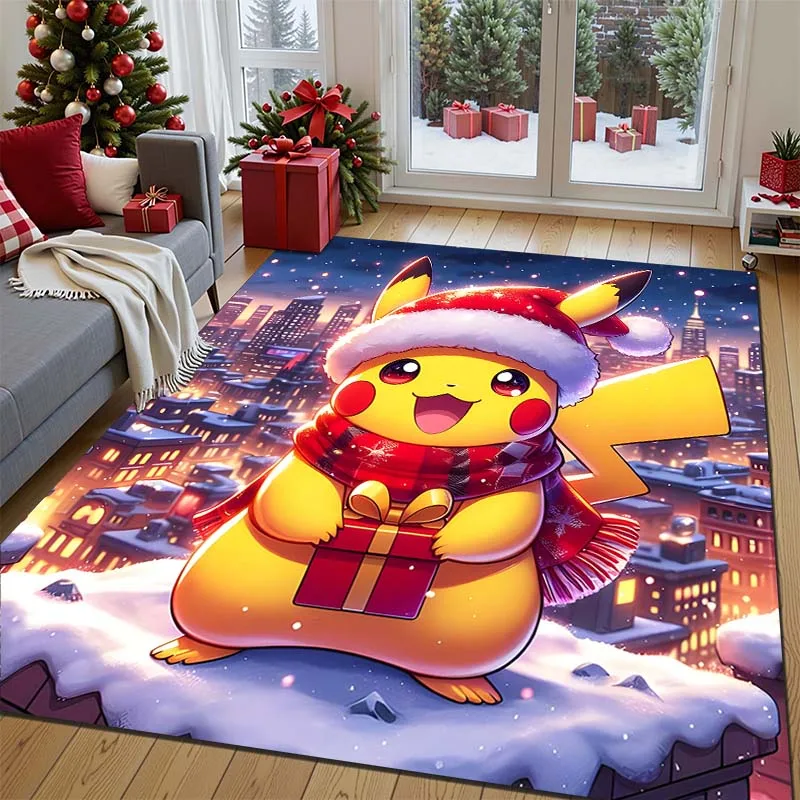 15 Sizes Game Pokémon Christmas Printing Carpet for Living Room Bedroom Kid's Room Home Decor Area Rug Sofa Cloakroom Mat