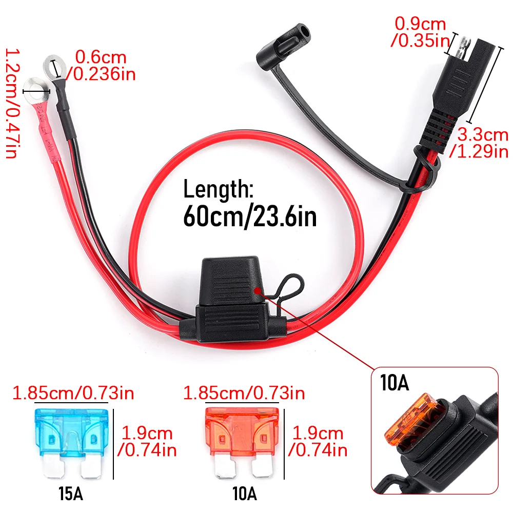 Double SAE Quick Release Cable Adapter Extension Solar Cable SAE to O-ring Connector Extension Cable for Battery Charger Maintai image 3