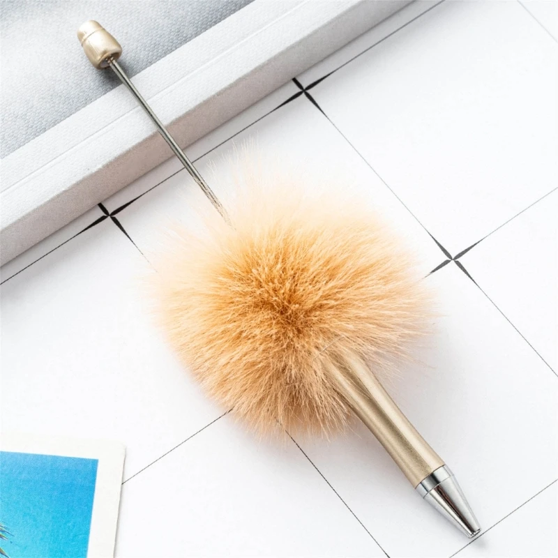 Bolígrafo con cuentas K1AA, 6 uds., bolígrafo novedoso, bola felpa, bolígrafo con cuentas para estudiante, niño y niña,