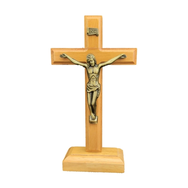 Jesus Figurine   Christian Catholic Statue for Home Decorations  Table  Standing Crucifix Church Religious