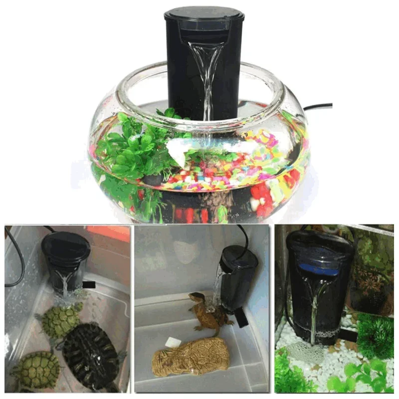 HONGYI Aquarium Turtle Filter Water Pump Biological Filtration Suitable For Reptile Water Tank Low Level Waterfall Filter