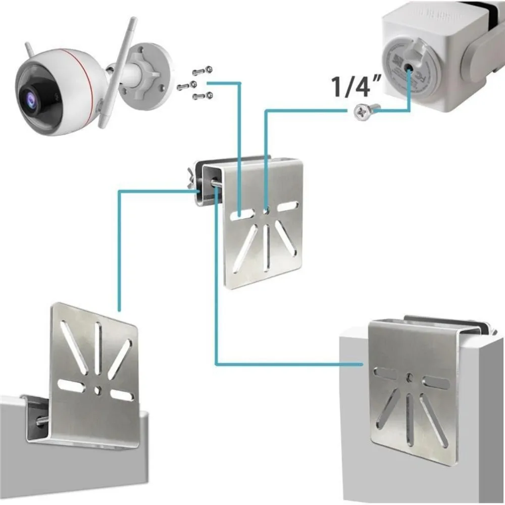 Stainless Steel Security Camera Brackets Rustproof Screws Weatherproof Solar Camera Bracket Metal Without Drilling Required