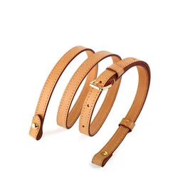 Natural Beige Calf Leather Adjustable Bag Strap For Luxury Designer Lady Handbag Purse Women Shoulder Carry Belt Replacement
