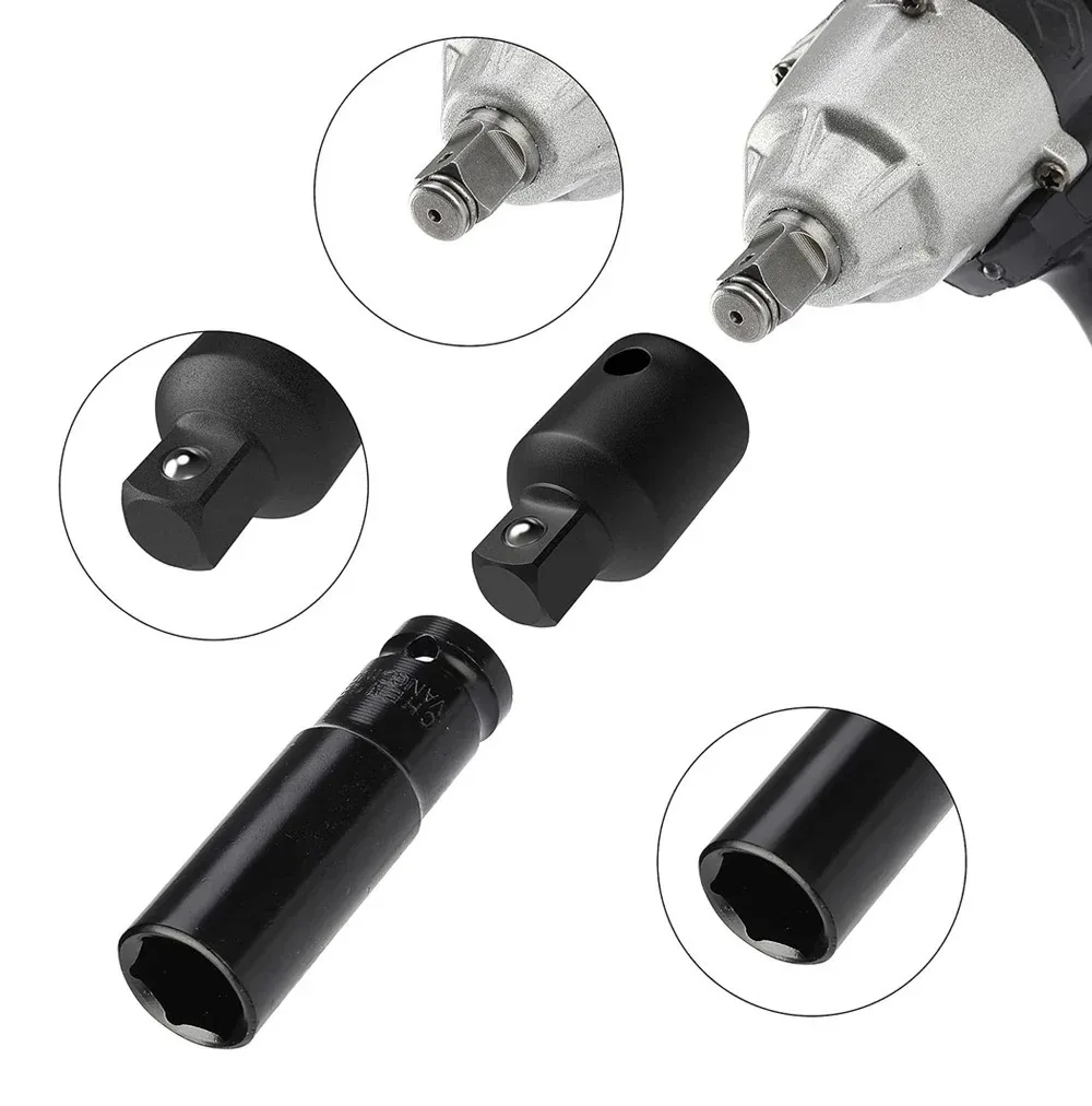 Professionelles 4/6/8/10 Schlagschrauber-Adapter-Set, 1/4 3/8 1/2 3/4 Zoll Vierkantantrieb-Adapter, Reduzierstück, Schraubenschlüssel-Werkzeug ﻿ mit Koffer – Detail 4