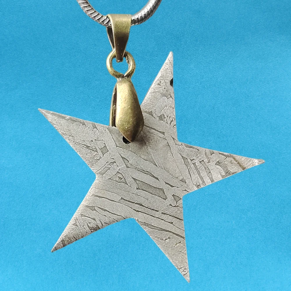 Iron Meteorite Pendant Muonionalusta Iron Meteorite Necklace Natural Iron Meteorite Specimen Collection