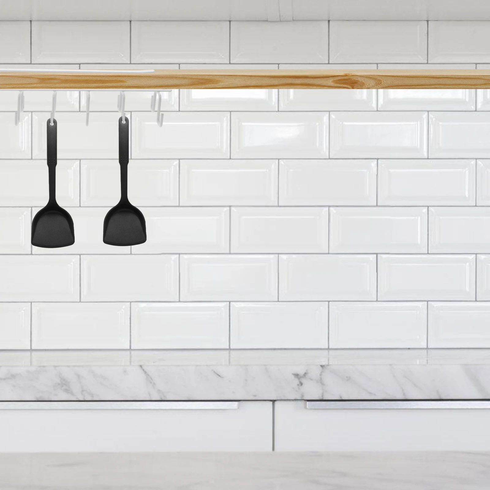 

Iron Kitchen Cabinet Hook Rack White Wall Mounted Multipurpose Utensil Hanging Organizer Space Saver Under Shelf Hanger