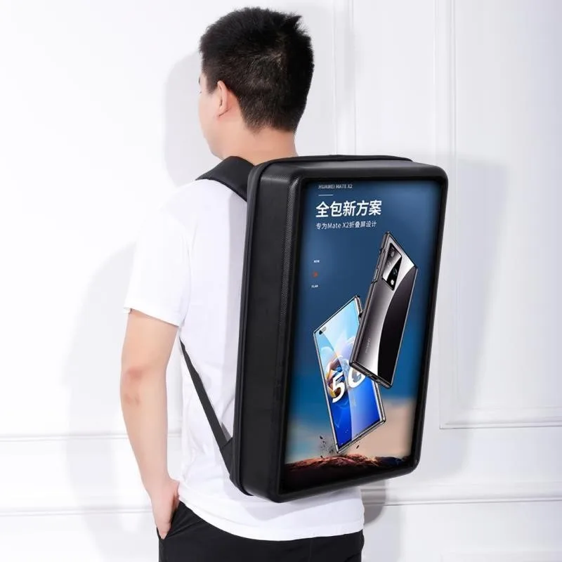 LCD Backpack 21.5inch Wall-Mounted Advertising Player Backpack Playing Advertising Media Scheduled Playback of Pictures