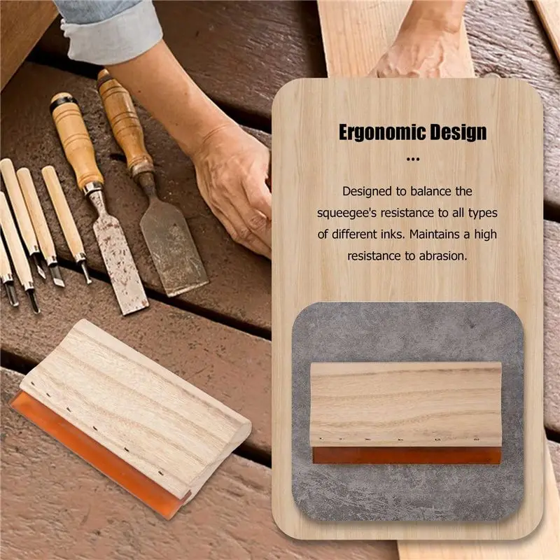 B50C 8 Inch Silk Screen Printing Press Squeegee Single 70 Durometer Ink Scraper Tools