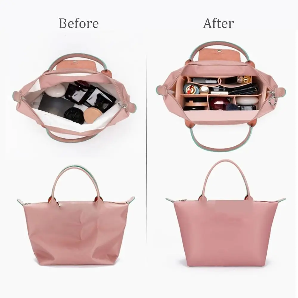 For Longchamp Durable Felt Handbag Insert Bag Bag Support Organization Purse Liner Portable Storage Bag Organiser