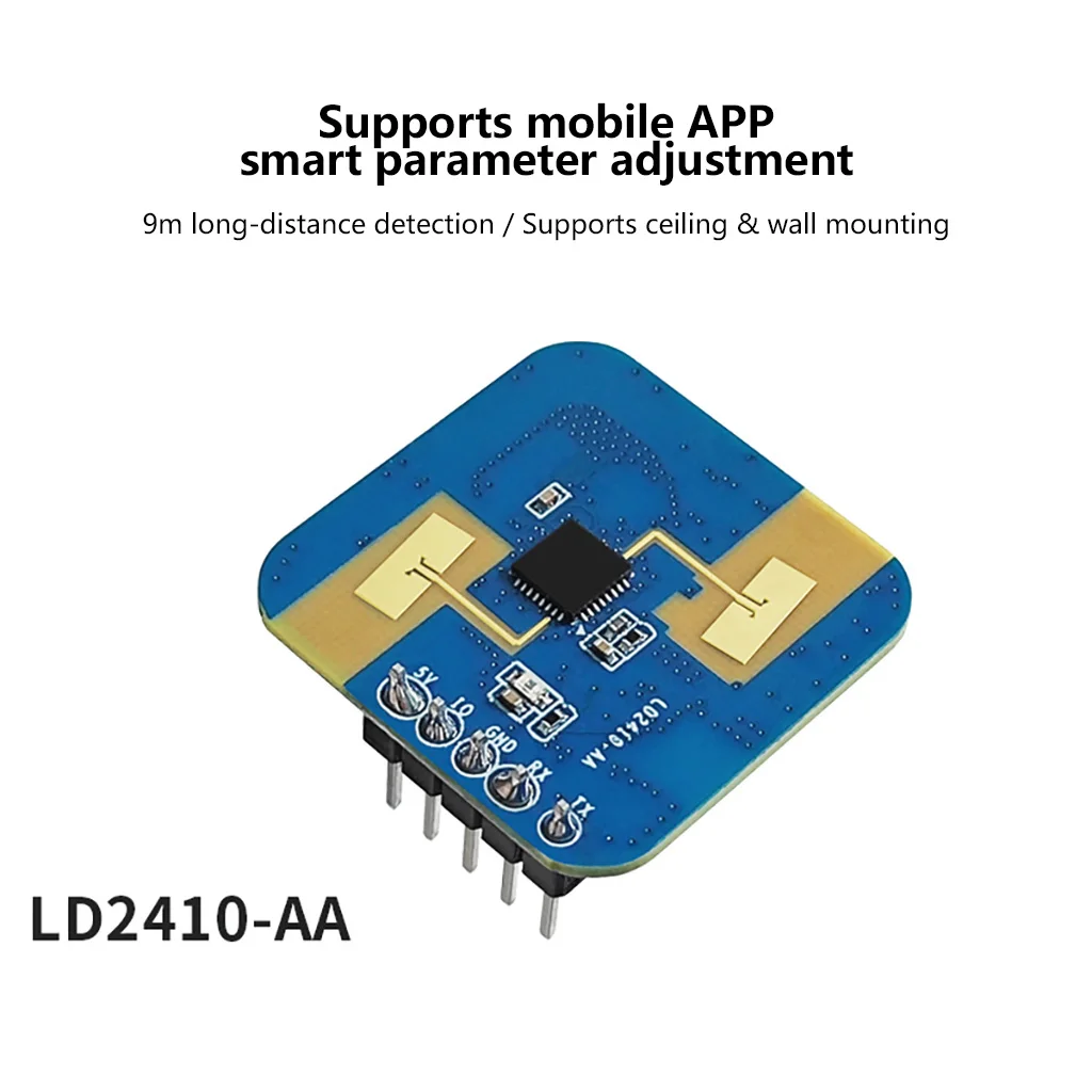 LD2416 LD2410AA 24GHz Human Presence Radar Sensor BLE Wireless Configuration Module UART IO Output Motion Static Detection Radar