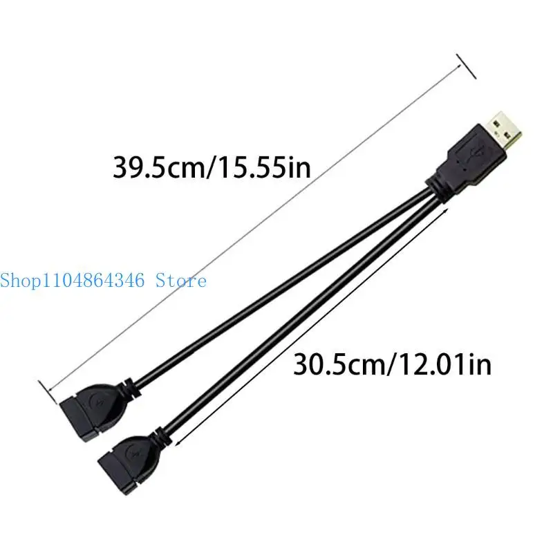 5ASD Y Cable Dual USB Extensor Data Data Adaptador dividido alimentación del cargador para computadora