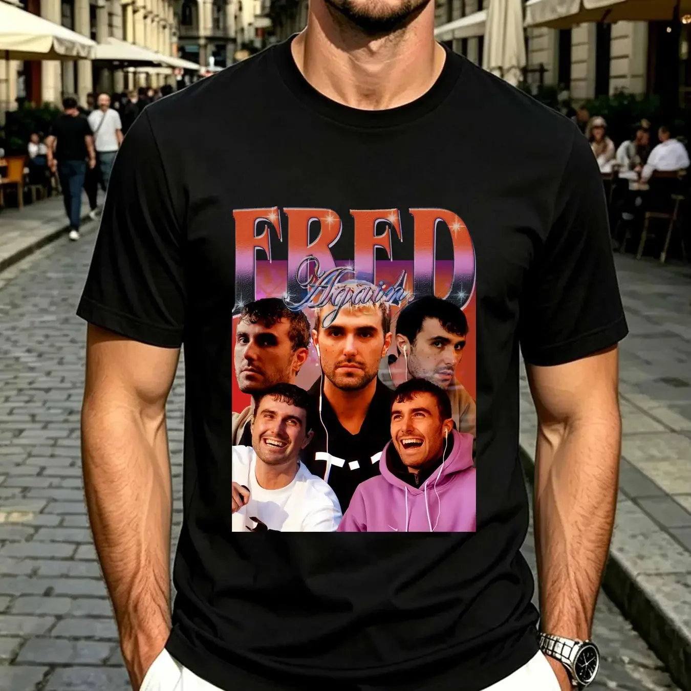 washed T Shirt Limited Fred Again Homage Merch vintage Washed designer clothes Versatile graphic Soft homme streetwear Slightly