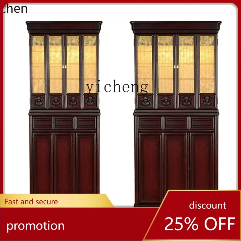 HXL Buddha Shrine Vertical Chinese Style with Door Buddha Cabinet Altar Guanyin God of Wealth Worship Table Altar Altar
