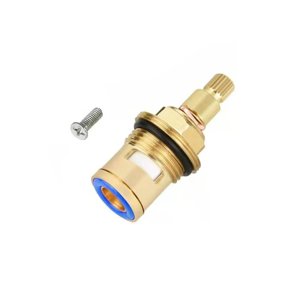 Quarter Turn Insert Tap Valve 50*22*22mm Anti-clockwise Brass Ceramic Disc Inner Faucet Valve Red/blue Brand New