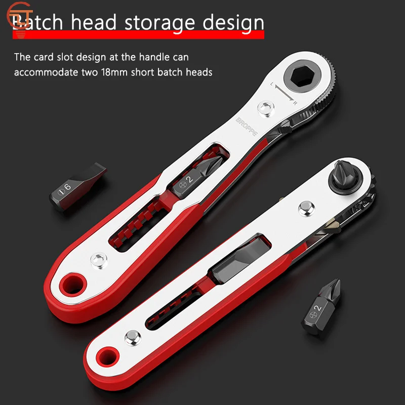 

Two Way Mini Ratchet Wrench Hexagon Torx Bidirectional Control Screwdriver Drill Bits