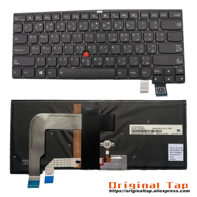 

ARA Arabic Backlit Keyboard for Lenovo Thinkpad T460p 00UR360 00UR400