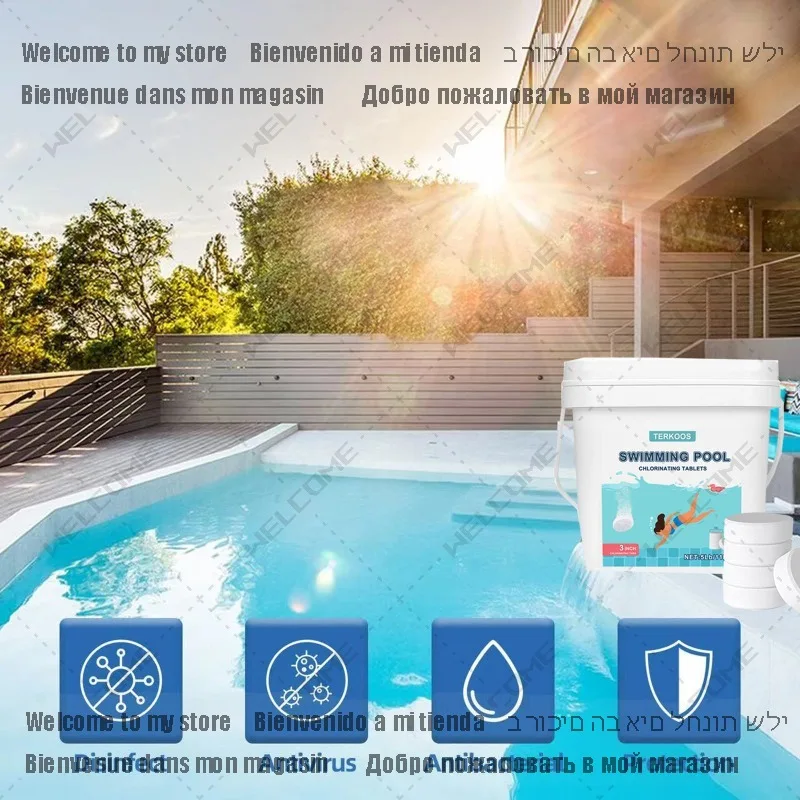 Compresse di cloro da 3 pollici per piscine, compresse di cloro stabilizzato, 40LB, compresse di Super cloro