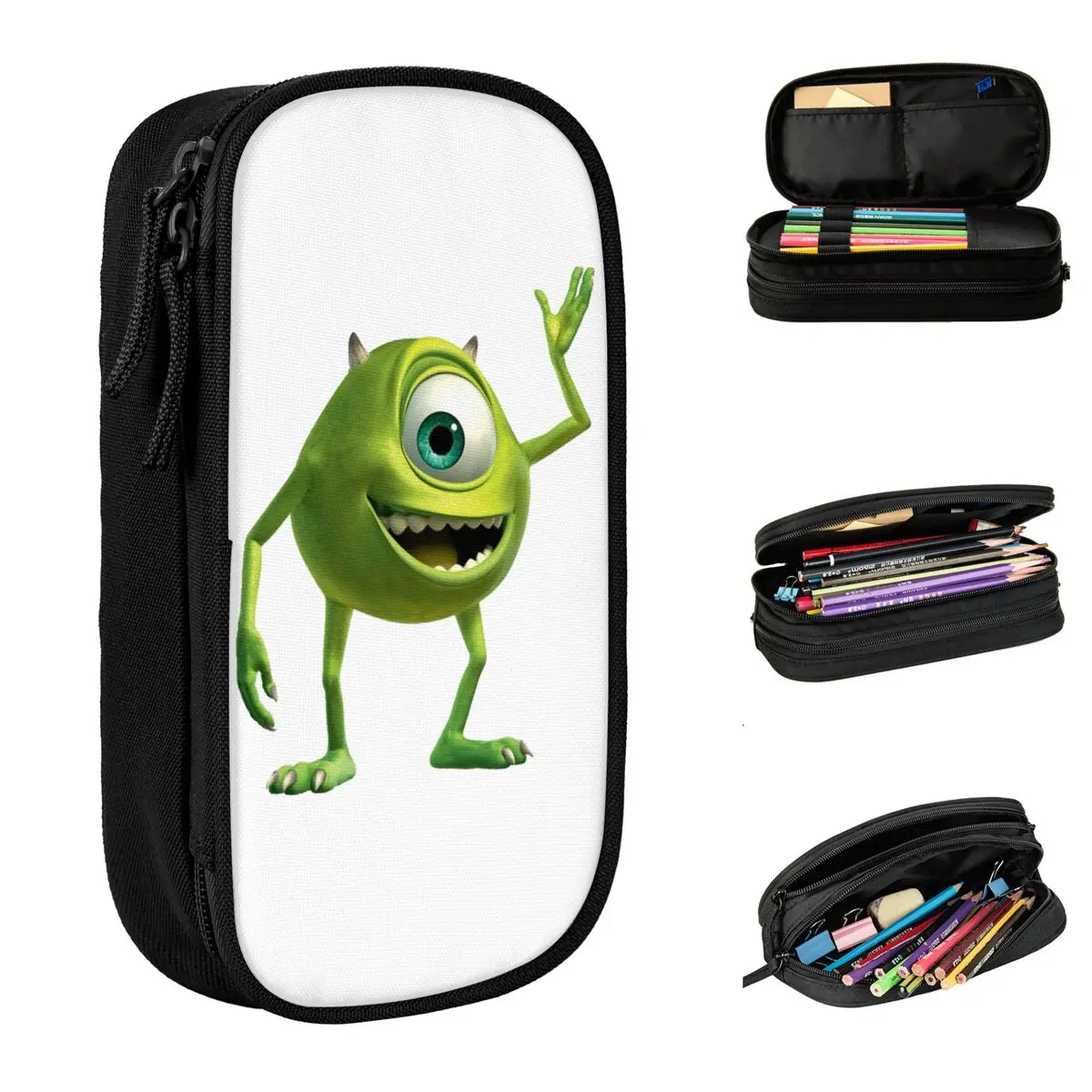 Mike Wazowski Monsters Inc Pencil Case Fashion Pen Holder Bags for Student Big Capacity School Supplies Gift Pencilcases