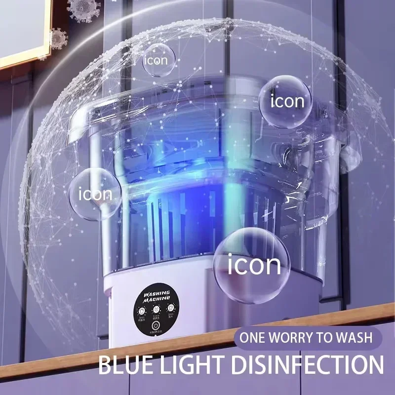 8L المحمولة للطي غسالة دلو غسالة صغيرة التلقائي ملابس الطفل الجوارب الملابس الداخلية غسالة إكسسوارات السفر