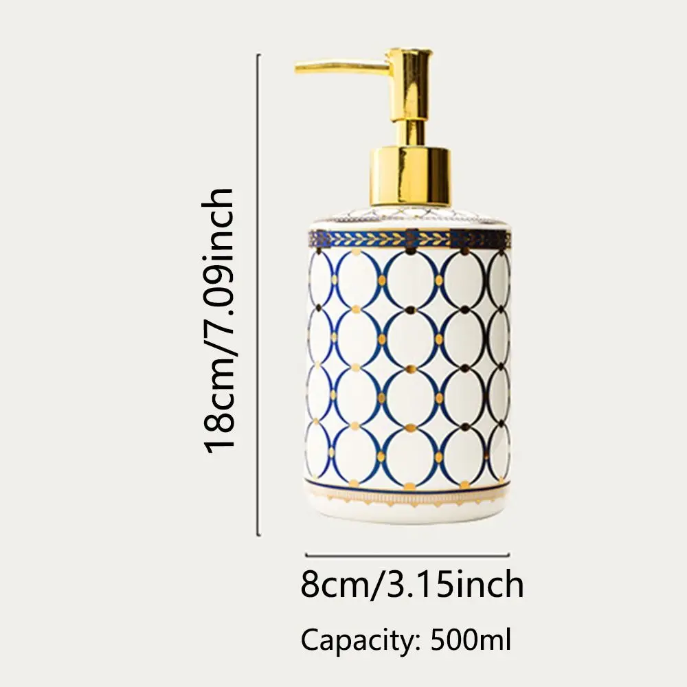 Colorful Painted Soap Dispenser Luxury Ceramic Refillable Soap Pump Bottle Empty Lightweight Liquid Lotion Dispenser Hotel