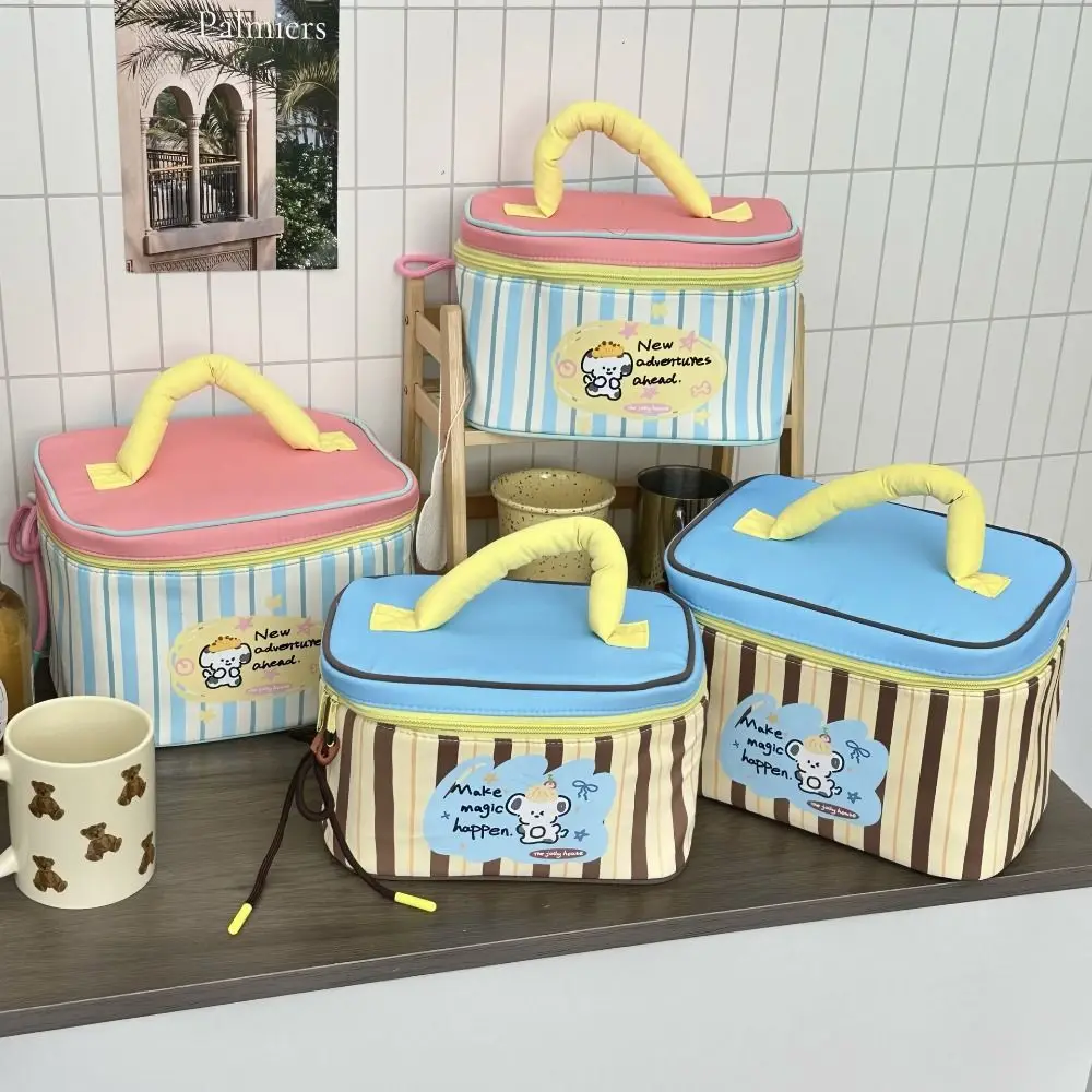 

Multi Functional Cute Makeup Bag Large Capacity Square Handheld Cosmetic Case Zipper Cartoon Puppy Lunch Bag Outdoor