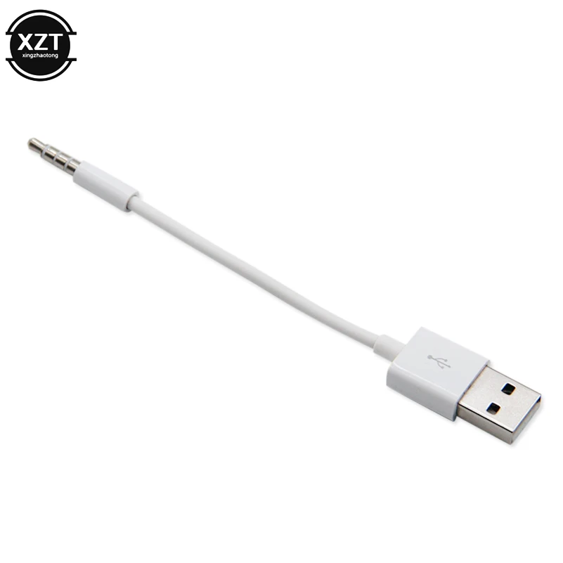 USB do 3.5mm skrzynia biegów, Adapter Audio kabel 3.5mm złącze USB 2. W wieku 0 ładowarka danych kabel do Apple iPod Shuffle 3rd 4th 5th