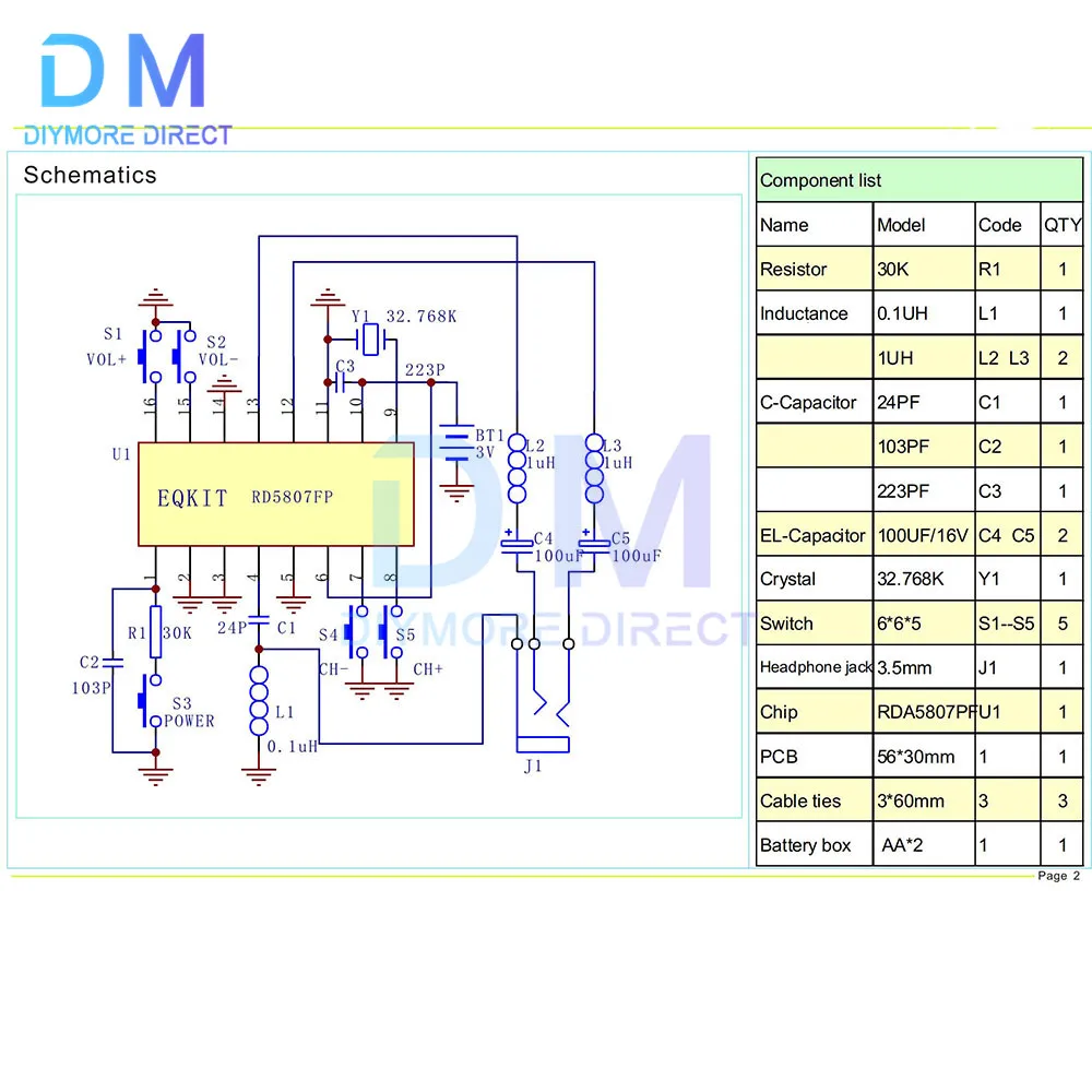 Kit electrónico de Radio estéreo FM, receptor inalámbrico, módulo transmisor, tablero de micrófono, proyecto de práctica de soldadura, 76-108MHz