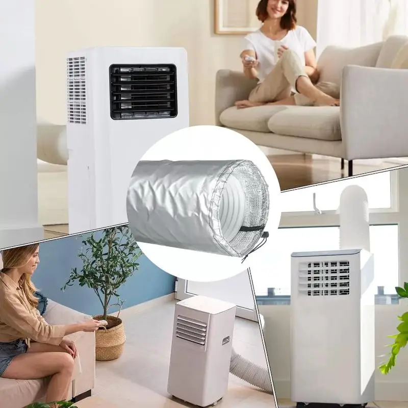 Portable AC Vent Hose Insulation Sleeve With Heat Resistant Properties For Use In Variable Ambient Temperature Environments