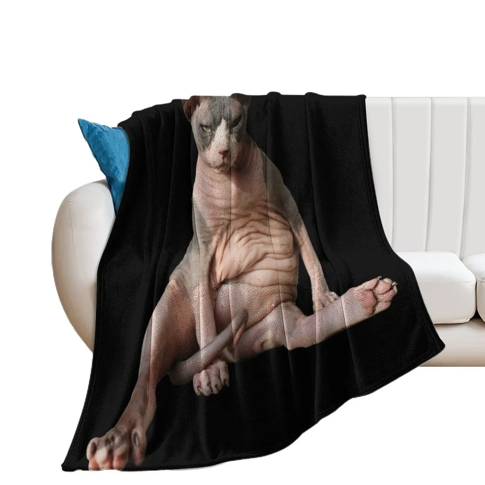 

Cowboy the Hairless (cat) Throw Blanket blankets ands Summer Beddings Blankets