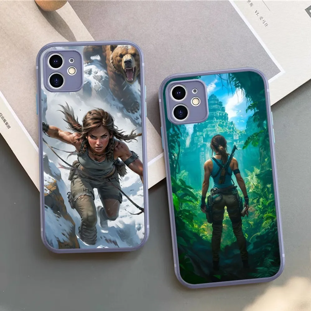 Video Game Tomb Raider Phone Case For IPhone 14 11 12 13 Mini Pro Max 8 7 Plus X XR XS MAX Translucent Matte Cover