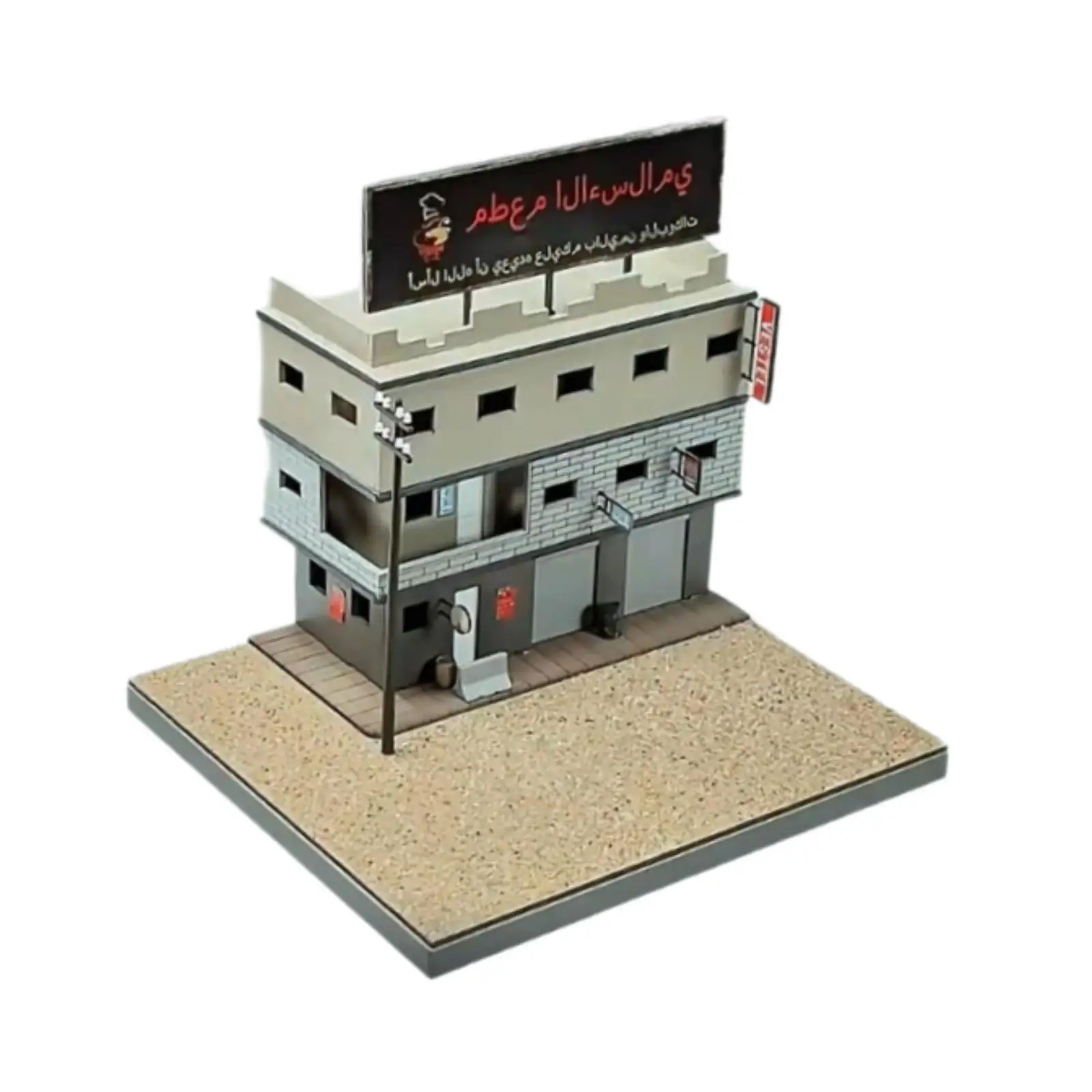 Model Bangunan Miniatur Model Rumah 1/64 DIY untuk Tata Letak Lanskap Mikro