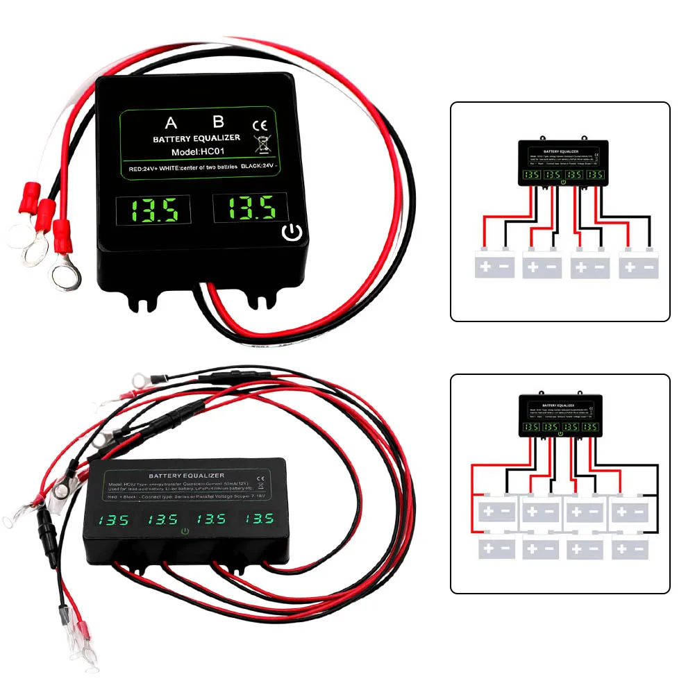 

24/48V Touch Switch Attery Voltage Balancer With Touch Switch HC01-SW/ HC02-SW Reverse Connection Protection Battery Balancer
