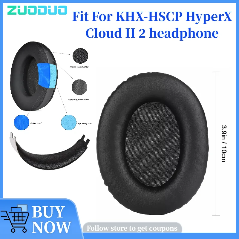 

Replacement Protein Ear Pads for KHX-HSCP HyperX Cloud II 2 Headphones Soft Foam Ear Cushions High Quality