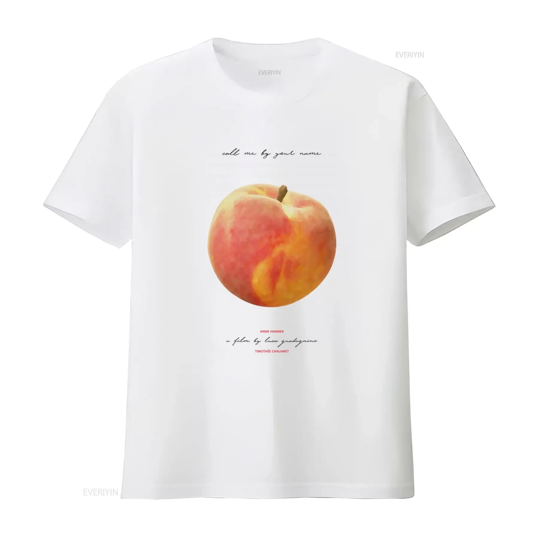 Call Me By Your Name Luca Guadagnino 2017 Movie Print T Shirt Heavyweight Crewneck Armie Hammer Timothée Chalamet Design