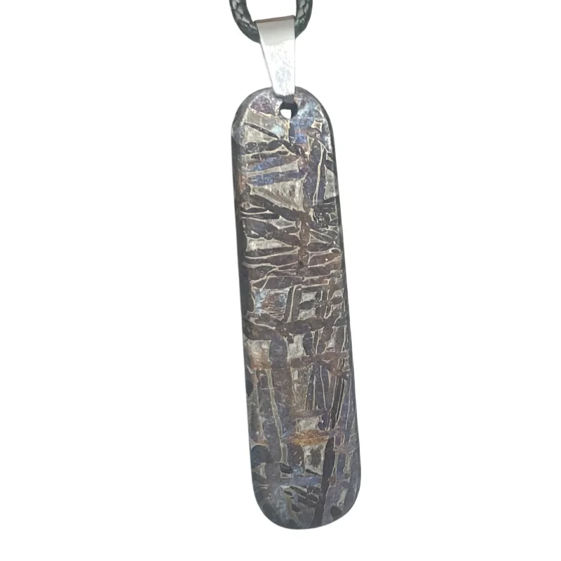 13.7g Muonionalusta meteorite pendant Natural iron meteorite pendant Meteorite slice Collection -LK247