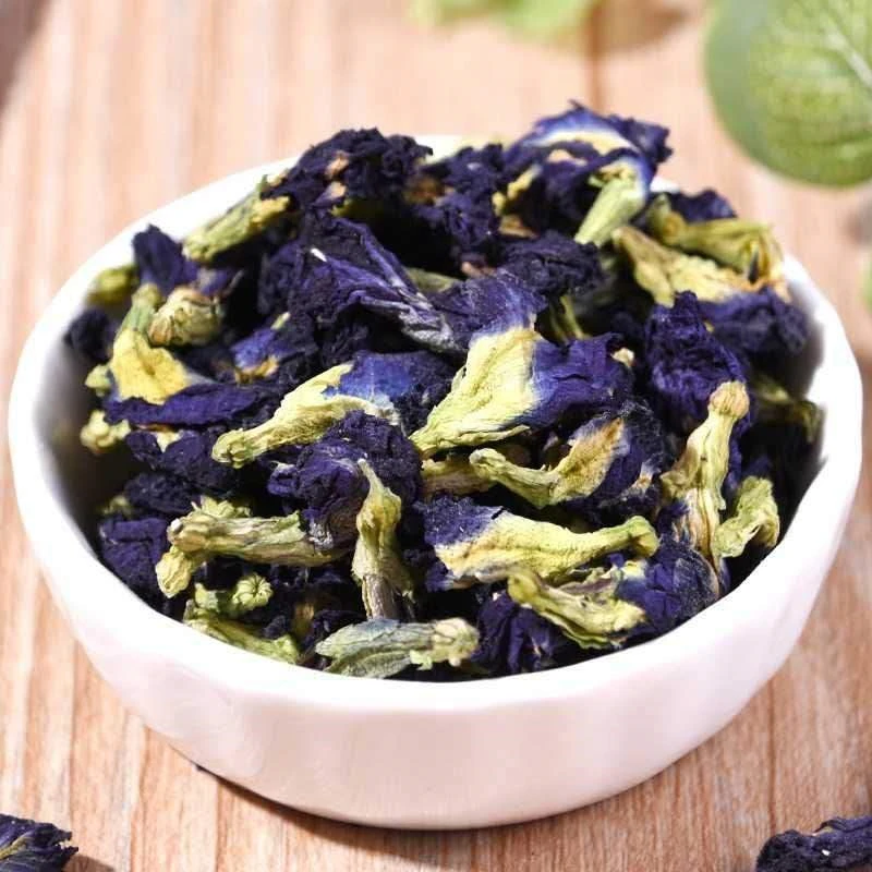 100% Pure Natural Thailand Blue Butterfly Pea Flower Tea Clitoria Ternatea for Baking Coloring Bathing Skin Care 50/100g