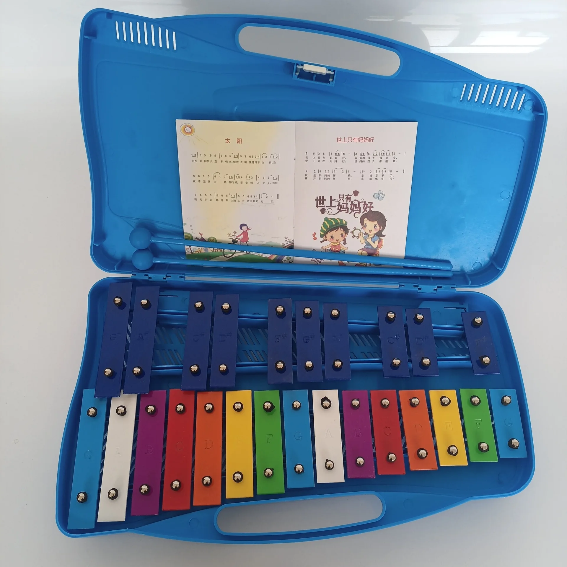 Campana de mano de xilófono de 16 notas, juguete educativo de percusión colorida para bebé, regalo de Navidad Musical para niños, instrumento Musical