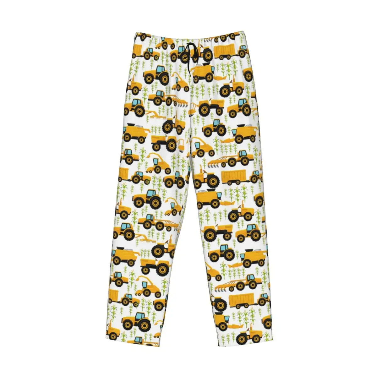 Custom Cartoon Truck Car Tractor Excavator Pattern Pajama Pants Men Sleepwear Sleep Lounge Bottoms with Pockets
