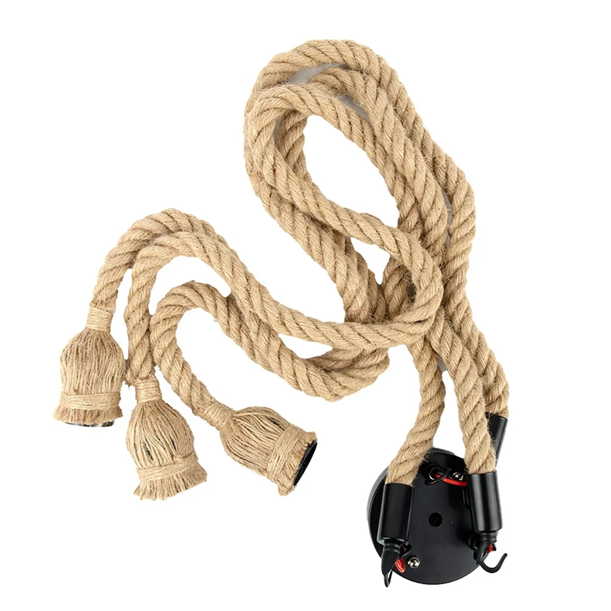1M Industrial Chandelier, 3-Head LED Retro Rope Ceiling Lamp