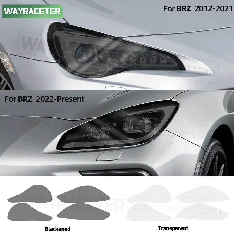 

2 Pcs Car Headlight Tint Smoked Black Protective Film Transparent TPU Sticker For Subaru BRZ 2025 2012+ 2022 2023 Accessories