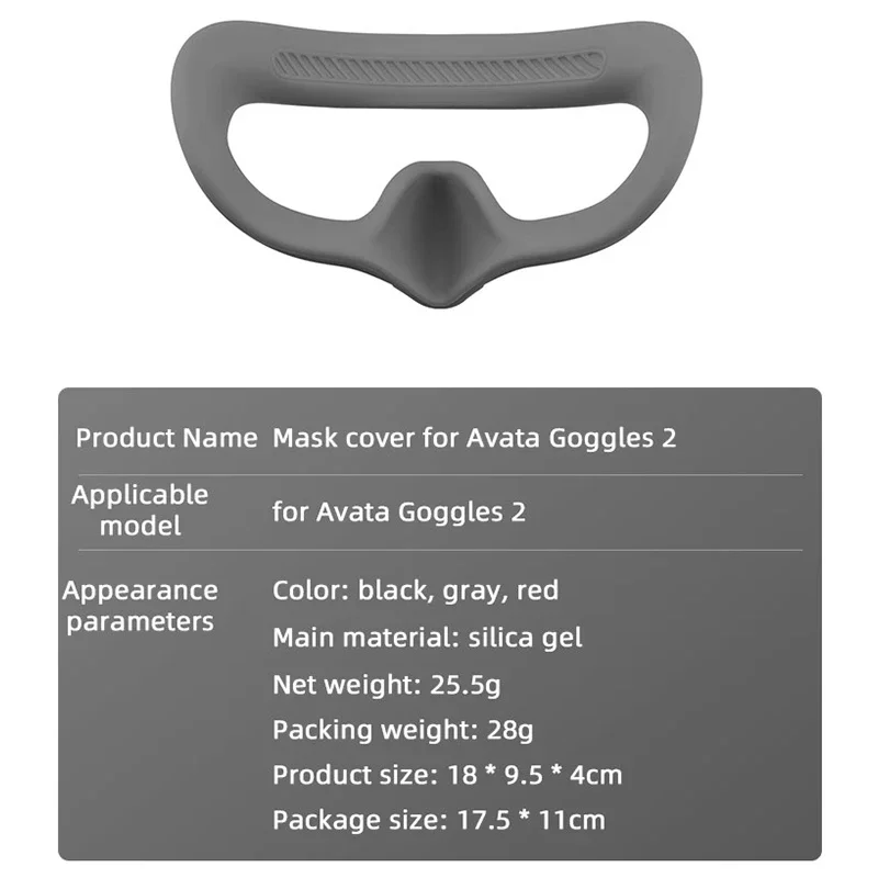 Eye Mask/Pad for DJI AVATA Goggles 2 Silicone Protective Cover Case Face Plate Headband Replacement Drone Glasses Accessories