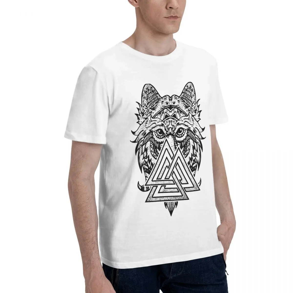 Simbolo Valknut T Shirts Funny Tee Shirt Short Sleeve O Neck T-Shirt Pure Cotton Printed Clothing