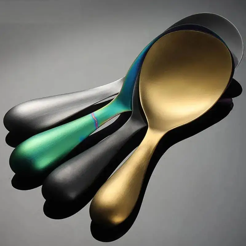 

Thicken Stainless Steel Rice Scoop Multi-purpose Long Handle Scoops Buffet Serving Spoon Soup Spoons Household Kitchen Gadgets