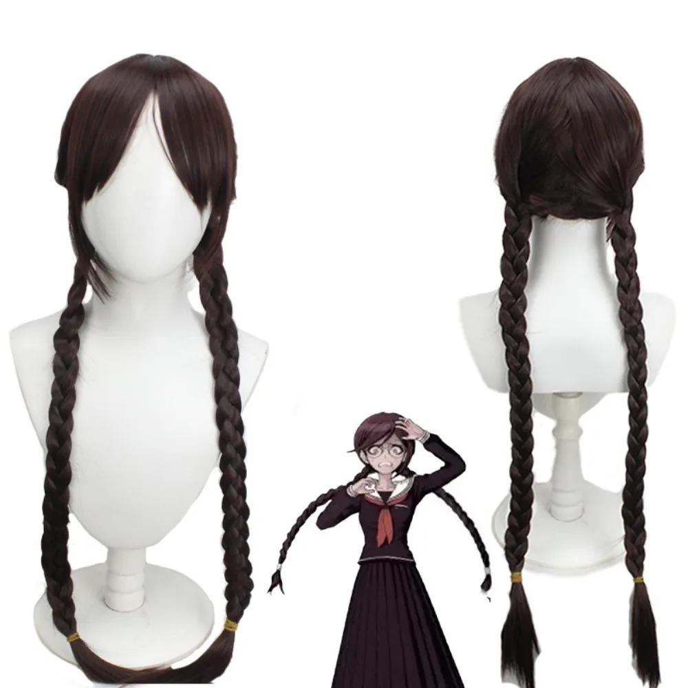 Danganronpa Fukawa Toko Cosplay Wig Dark Brown Twin Tails Anime Hair