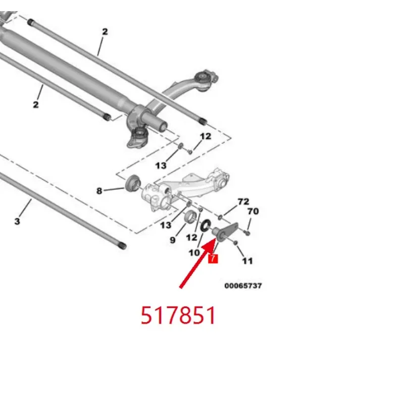 Rear Axle Swing Arm Rear Axle Torsion Bar Stabilizer Bar 517851 517850 for Peugeot 206 207 106 for Citroen C2