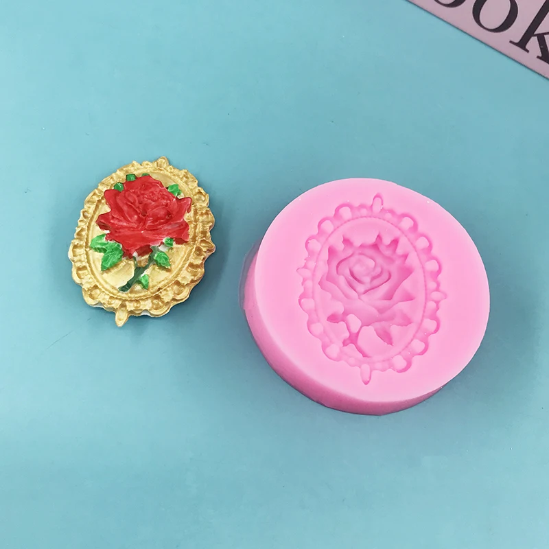 

Embossed Rose Silicone Mold DIY Handmade Mousse Cake Dessert making Soap Mold Candle Mold Food Safety Materials