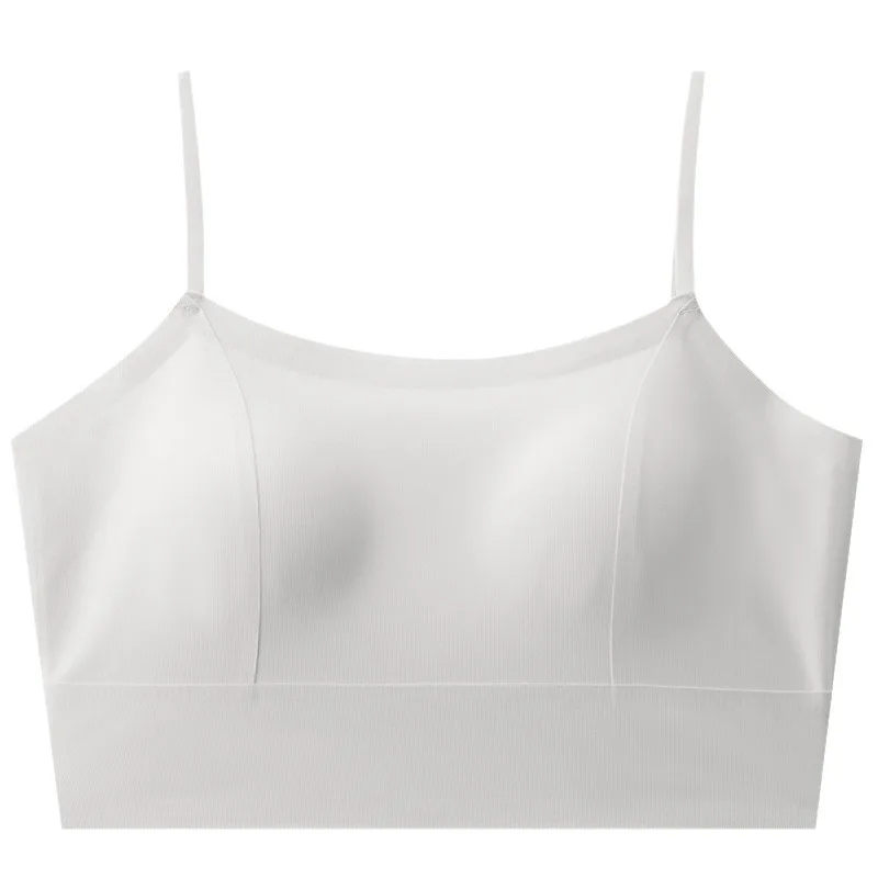 Ice Silk Seamless Beauty Back Bra Suspender Women's Underwear Soft Fixing Bra Cup Top One Piece Sleepwear Pajamas Vest