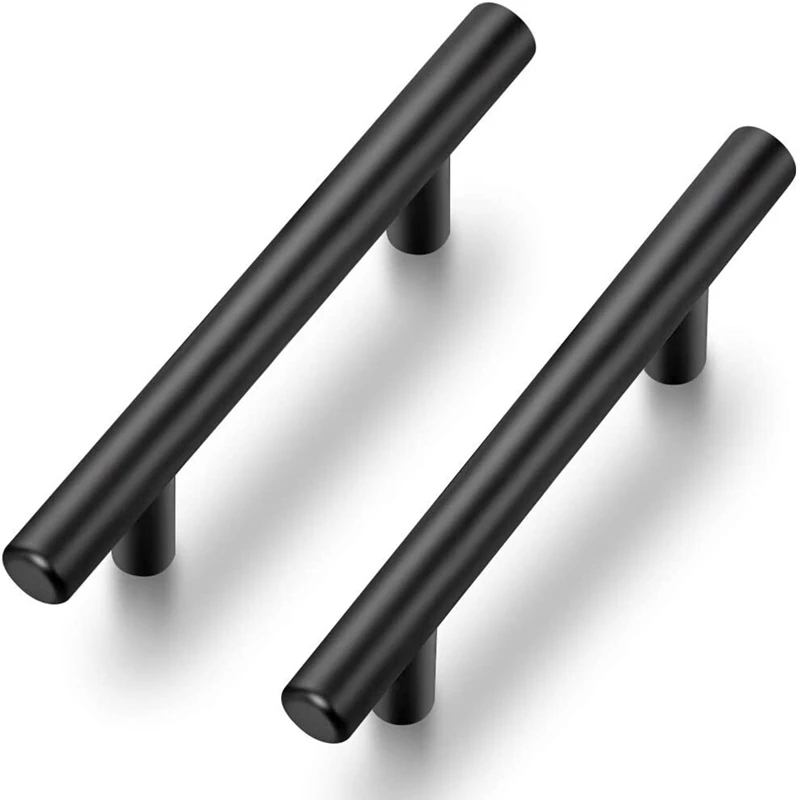 12 Pack Black Stainless Steel Cabinet Pulls Kitchen Drawer Pulls Cabinet Handles 150Mm Length, 96Mm Hole Center