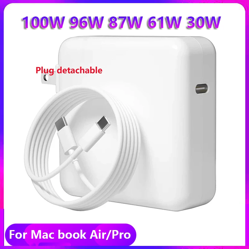 

PD 96W 87W 61W 30W USB C Charger Power Adapter for MacBook Pro 16, 15, 13 inch, New Air 13 inch 2020/2019/2018,Works with Type C