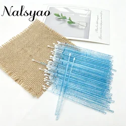 100/500Pcs Crystal Micro Applicator Brush for Eyelash Extension, Micro Cotton Swabs, Lips Mascara Wands Pink Microbrush LAUKISS